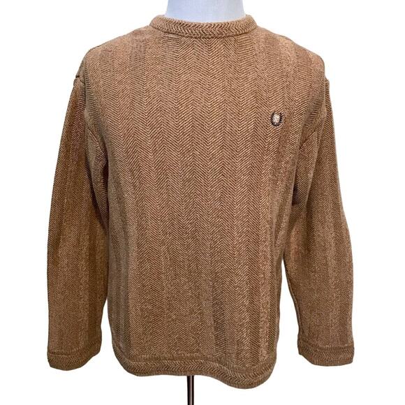 Chaps Vintage Tan Knit Sweater Men L - Picture 1 of 9
